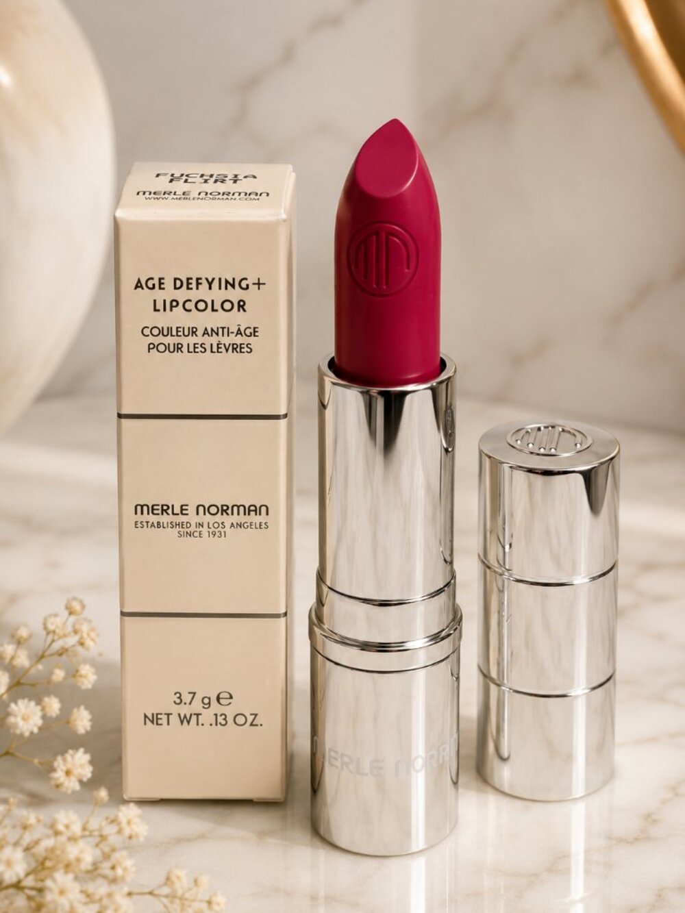 FUCHSIA FLIRT - Merle Norman Age-Defying LipColor Pink Lipstick NIB